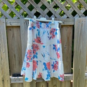 NWOT Ricki’s White Floral Skirt